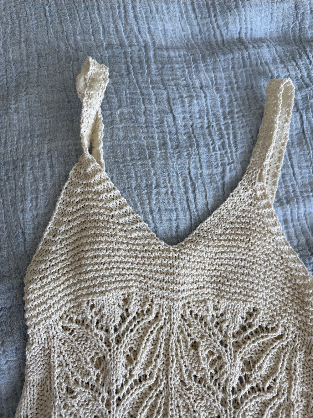 L*SPACE x HANNA MONTAZAMI Lisola Cover-Up Ivory Tapioca Size S Summer Crochet - Picture 5 of 10